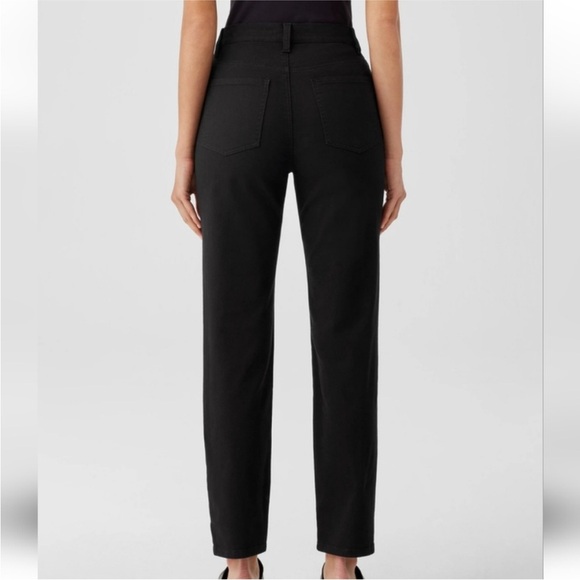 Eileen Fisher Black Straight Leg Jeans High Waist Organic Cotton Sz 6 - Picture 2 of 8
